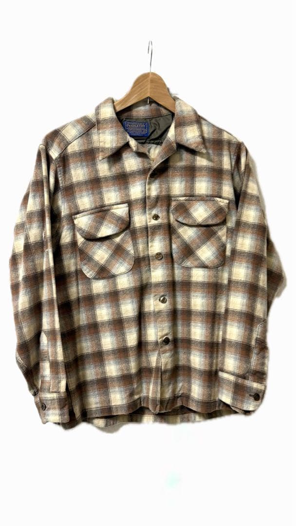 70s Pendleton ボードシャツ　ヴィンテージ　ウール　開襟　US古着