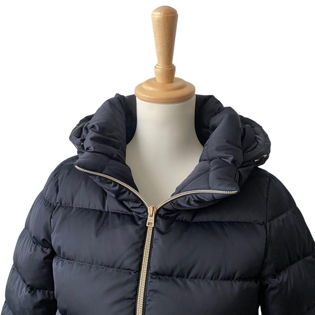 【極美品】 ヘルノ ダウンジャケット 2way フード着脱 ネイビー 40