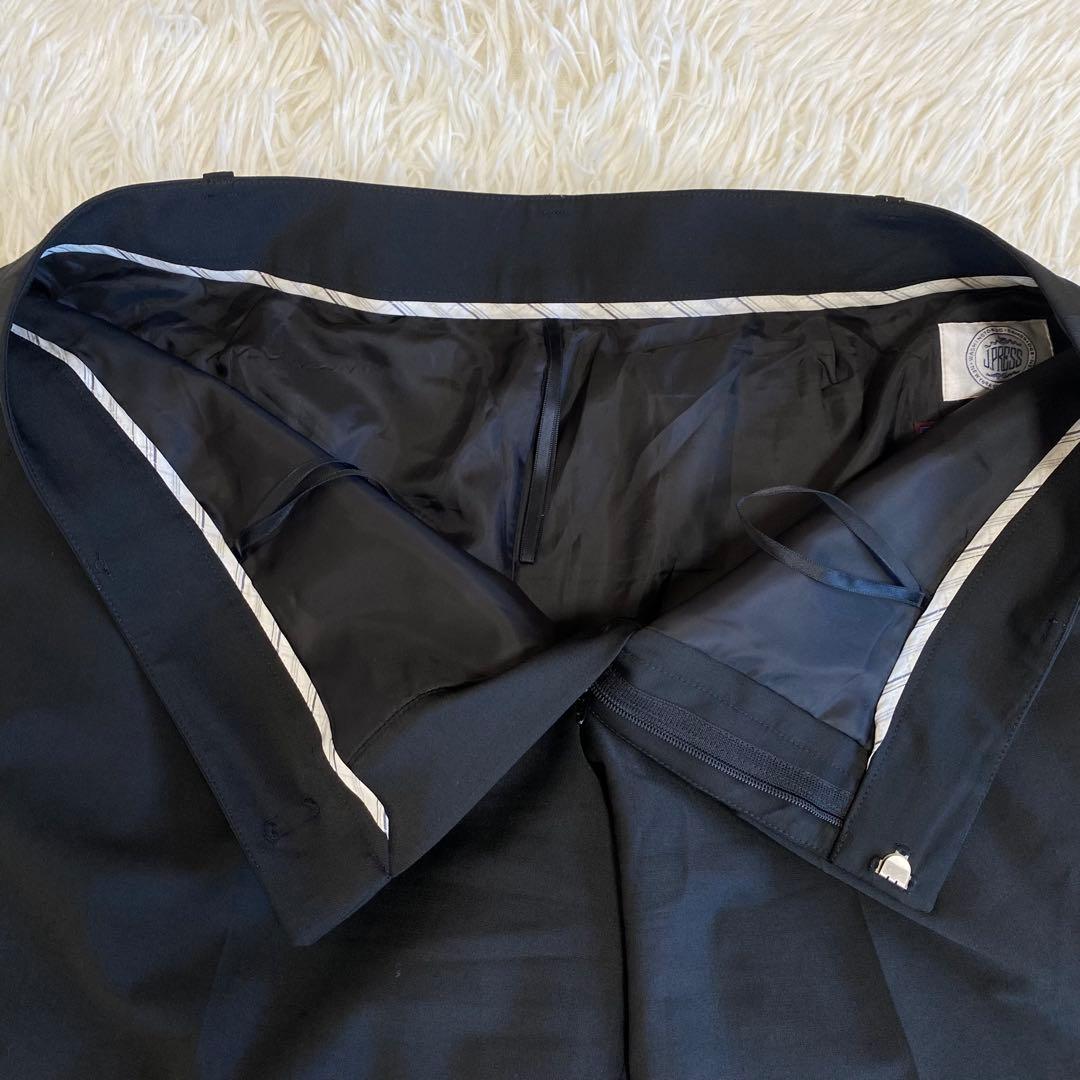 【大きいサイズ】ジェイプレス　ノーカラーパンツスーツセットアップ　黒　17号