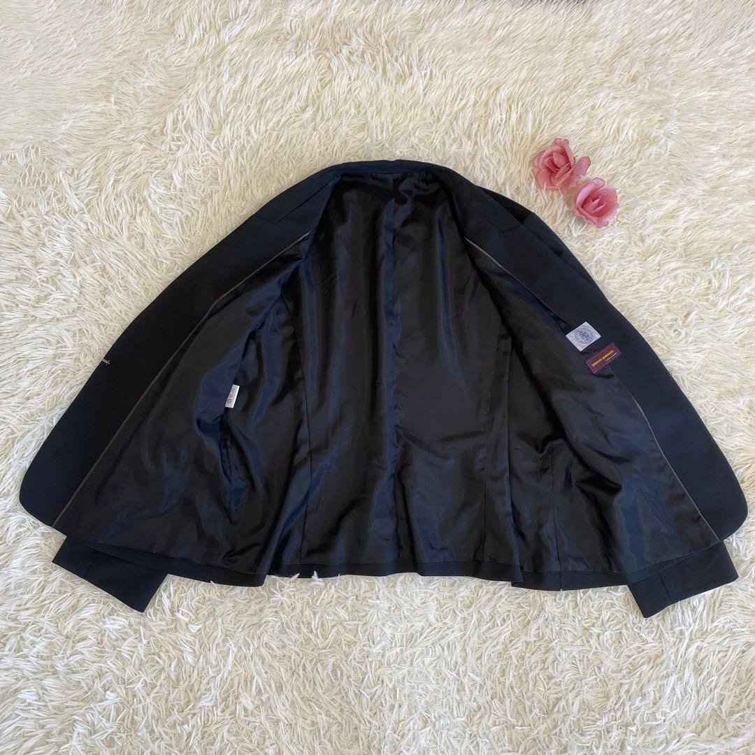 【大きいサイズ】ジェイプレス　ノーカラーパンツスーツセットアップ　黒　17号