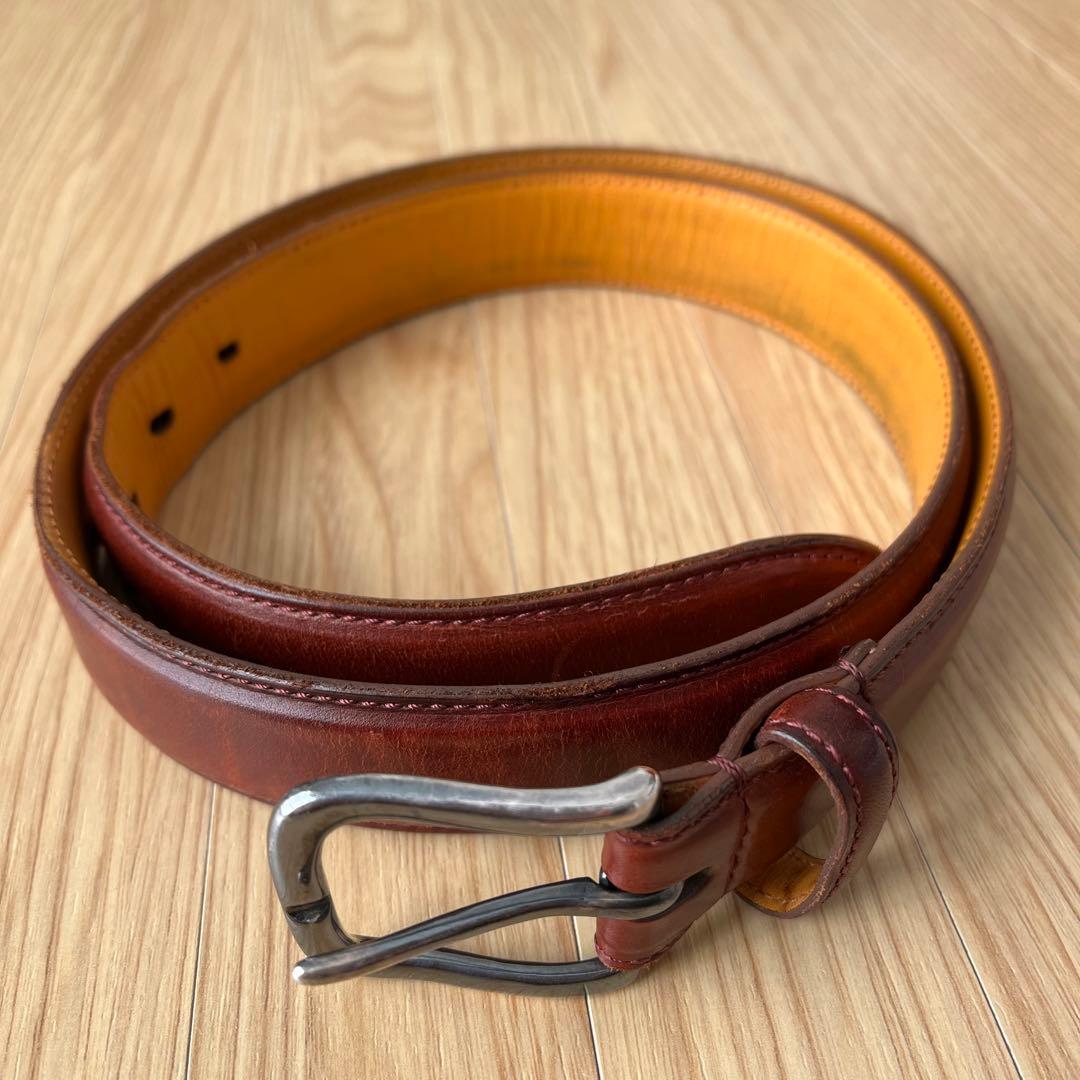 GANZO ブライドル ブラウンレザーベルト