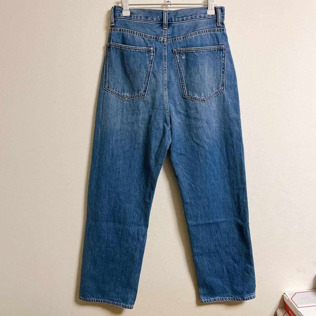 SOLAMONAT 5Pストレートデニムパンツ 2024 ハイウエストジーンズ