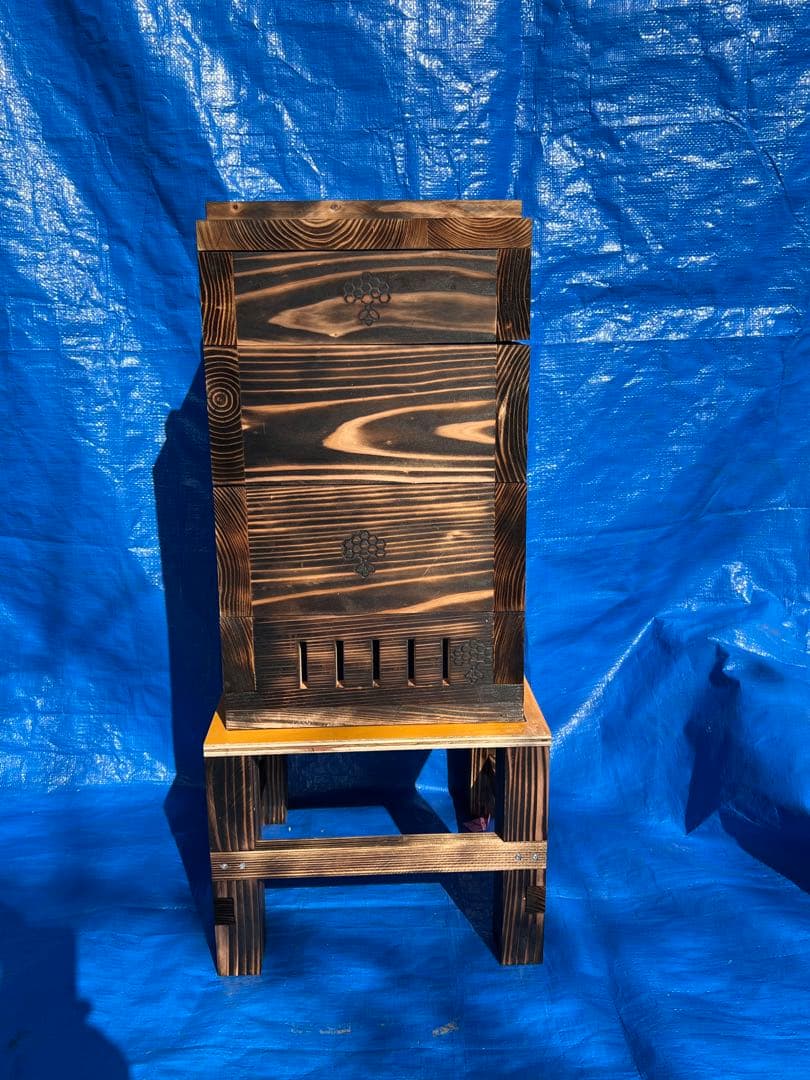 ニホンミツバチ　営巣用巣箱2段　板厚3cm　重箱式巣箱