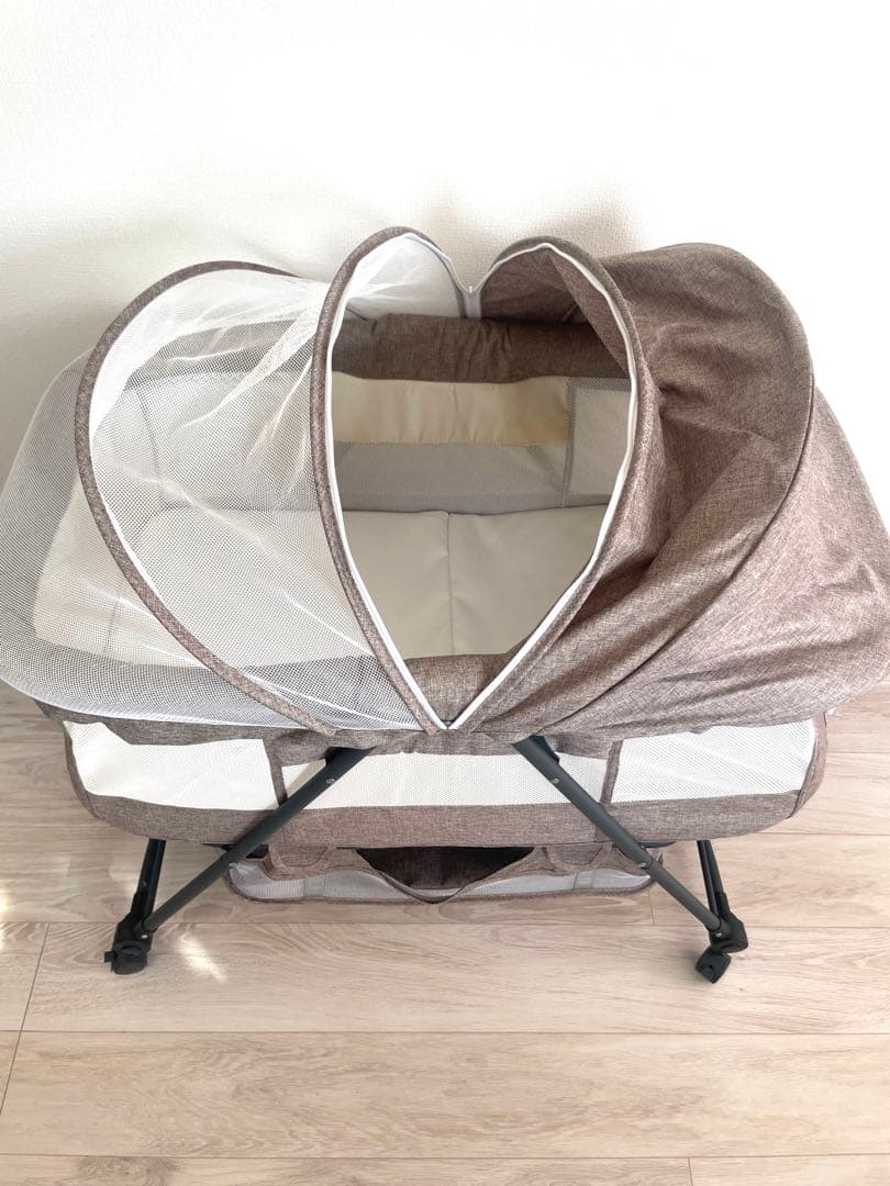 お値下げ！ブラウン メッシュ ベビーベッド