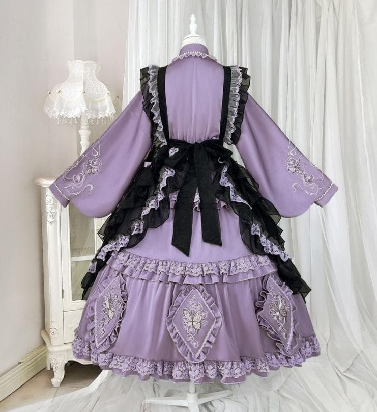 e*o様 パープルｘブラック　ロリータ　和ロリ　セットアップ　Lサイズ