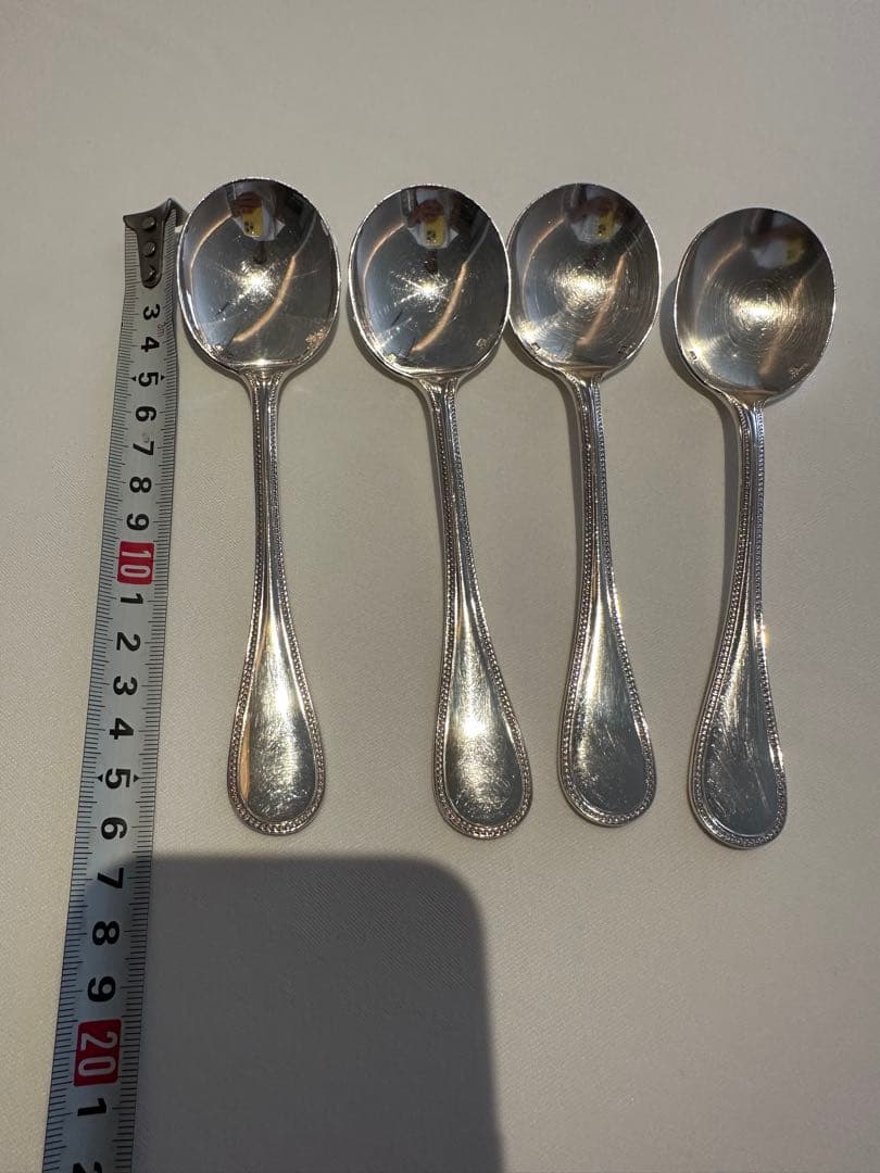 クリストフル製スプーン4本セット パールシリーズ約16センチ