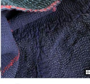 クールで魅力的なインディゴカンタ ヴィンテージカンタキルト21 ラリーキルト