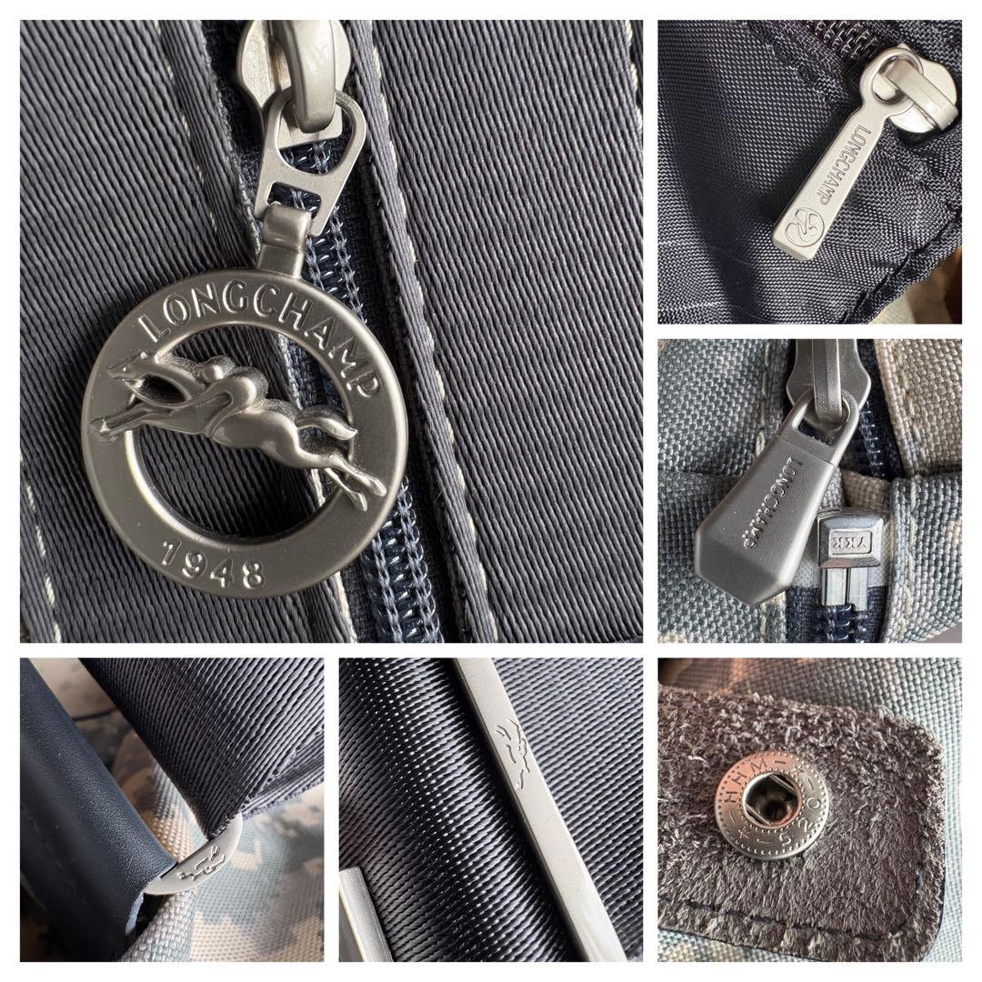 激レア　ロンシャン LONGCHAMP 迷彩柄 ボストンバッグ カーキ グレー