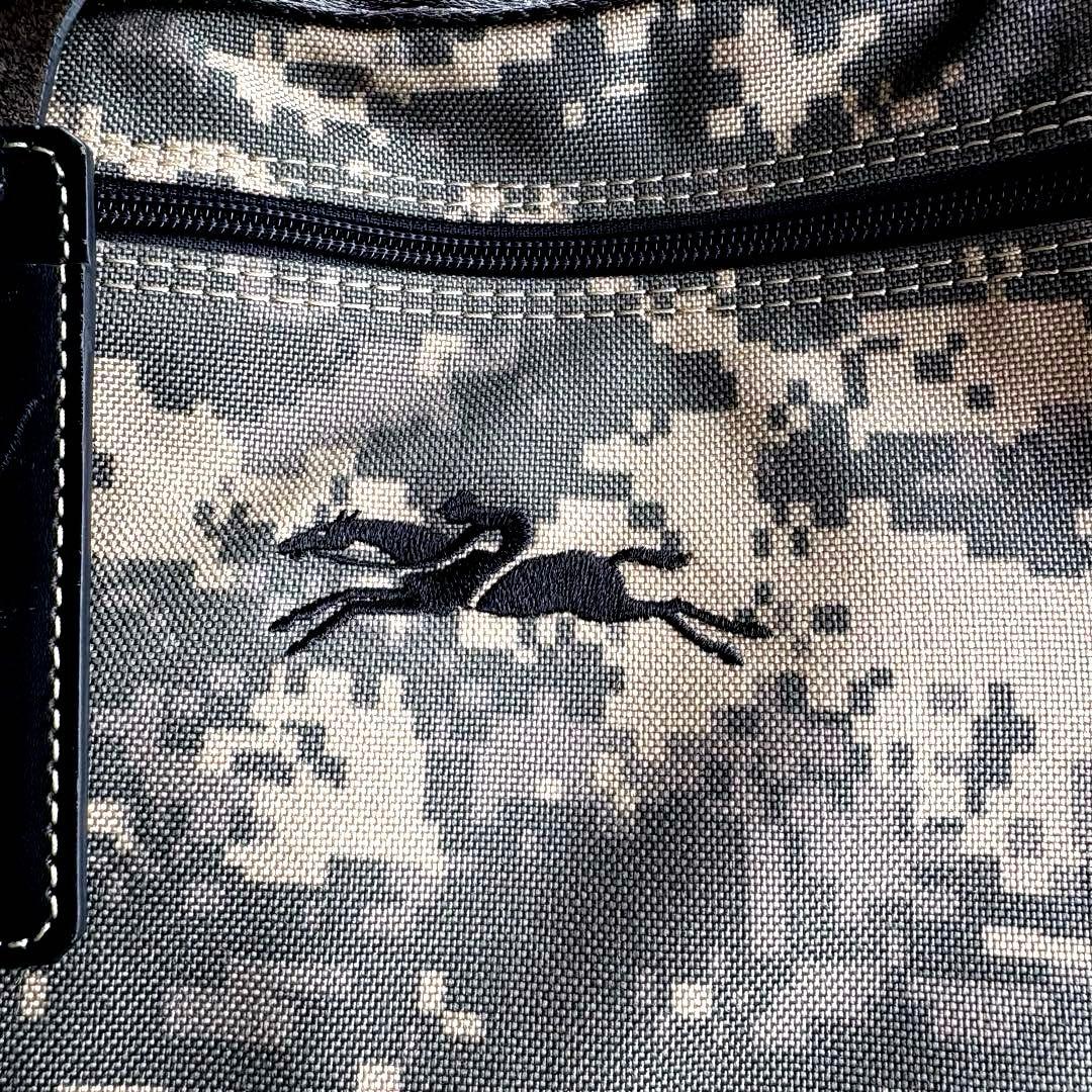 激レア　ロンシャン LONGCHAMP 迷彩柄 ボストンバッグ カーキ グレー