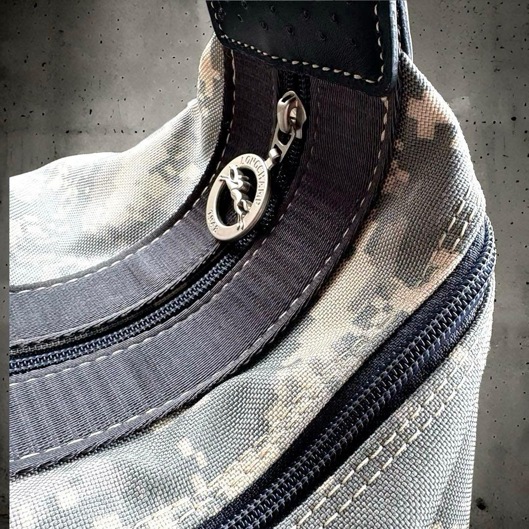 激レア　ロンシャン LONGCHAMP 迷彩柄 ボストンバッグ カーキ グレー