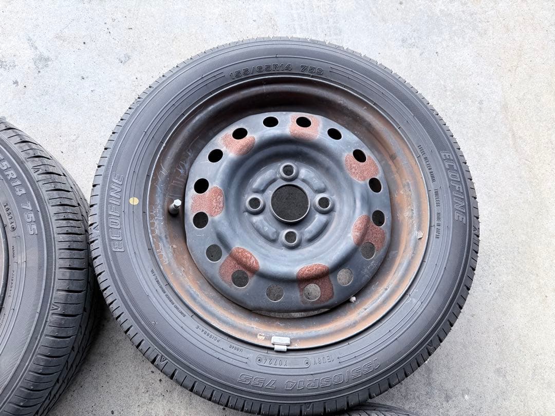 155/65R14・2024年製造・ダイハツ・ムーヴ外し・バリ山夏タイヤ・４本