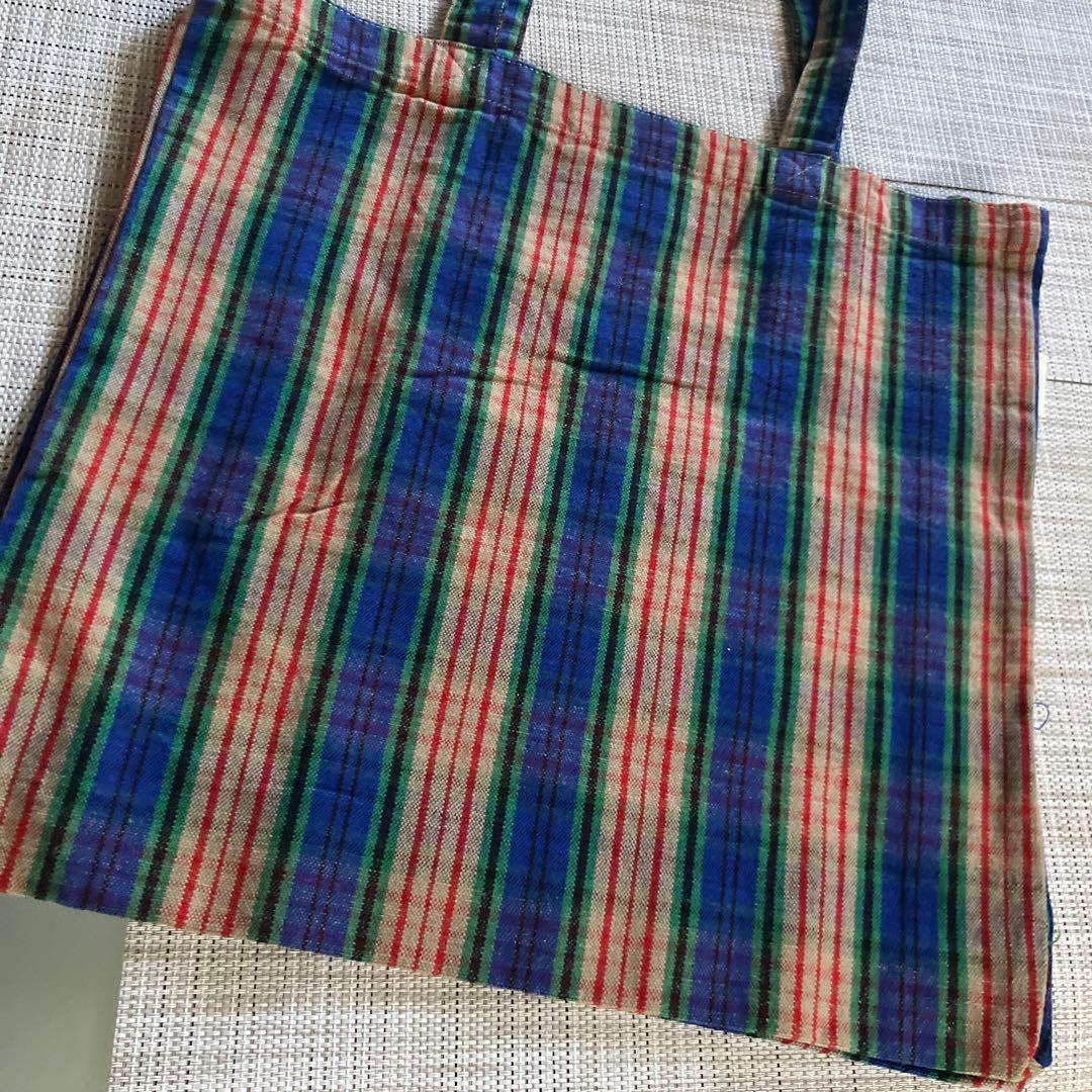 レア　フランスパリ　MERCI チェック　トートバッグ