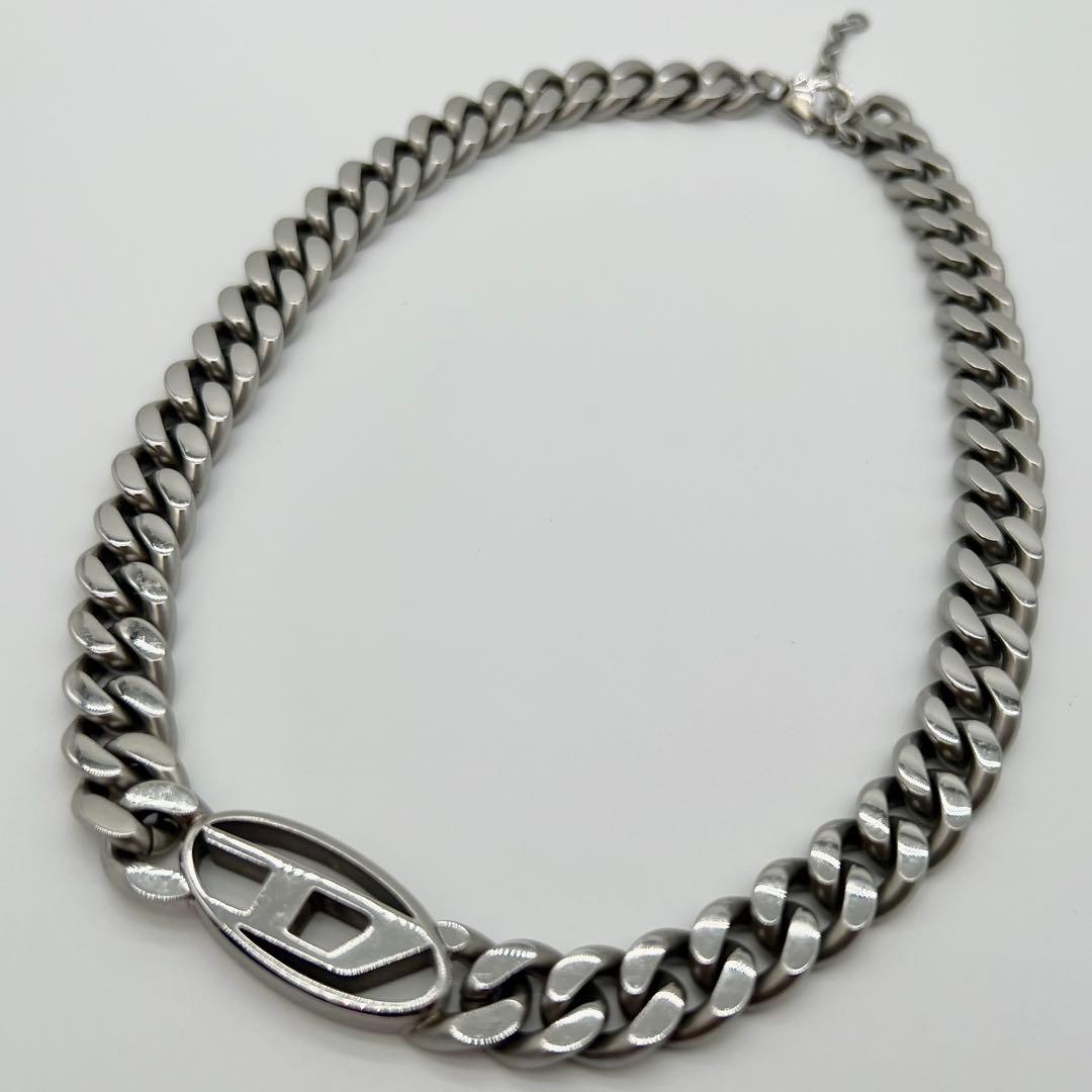 DIESEL チェーンネックレス ステンレス シルバーカラー 50cm 喜平