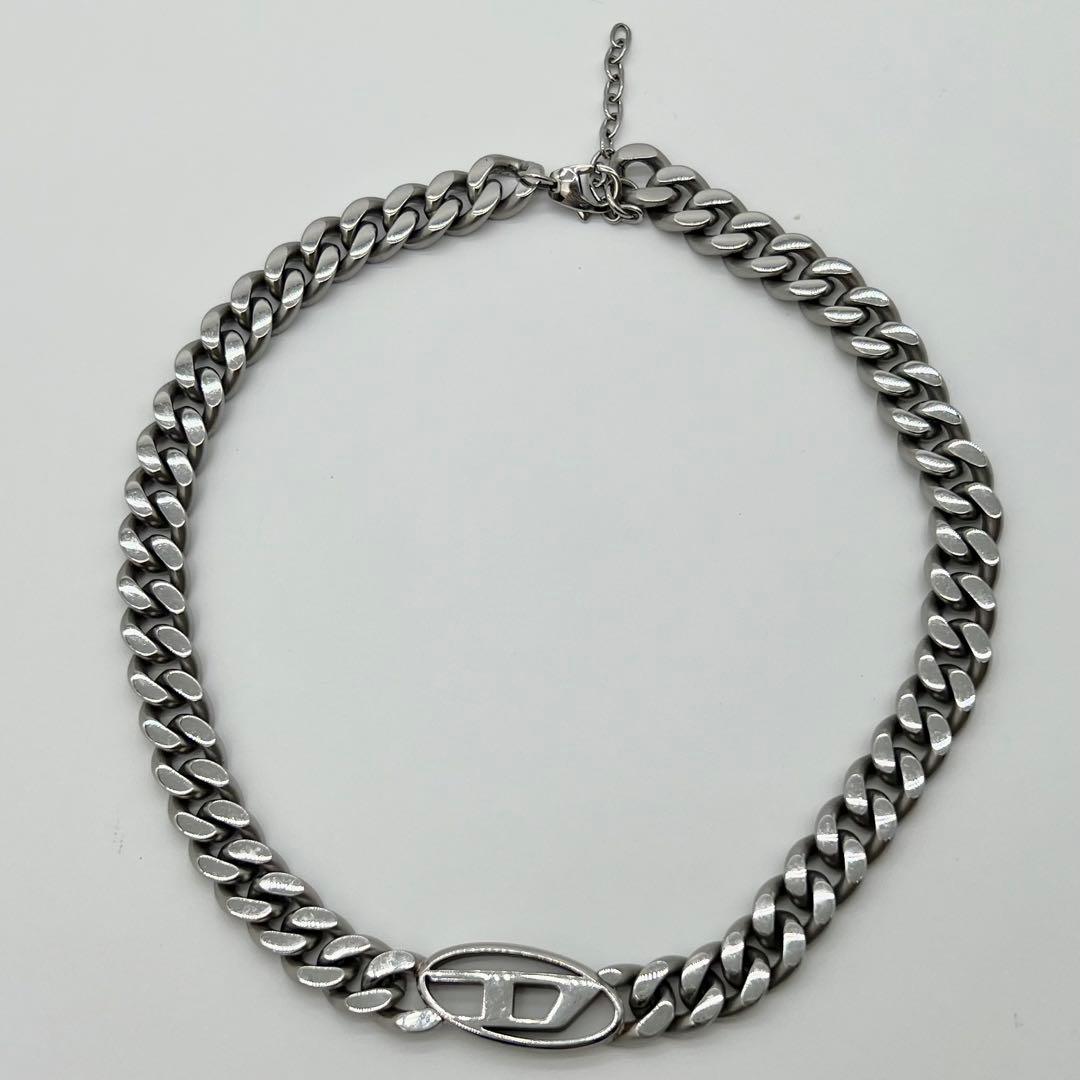 DIESEL チェーンネックレス ステンレス シルバーカラー 50cm 喜平