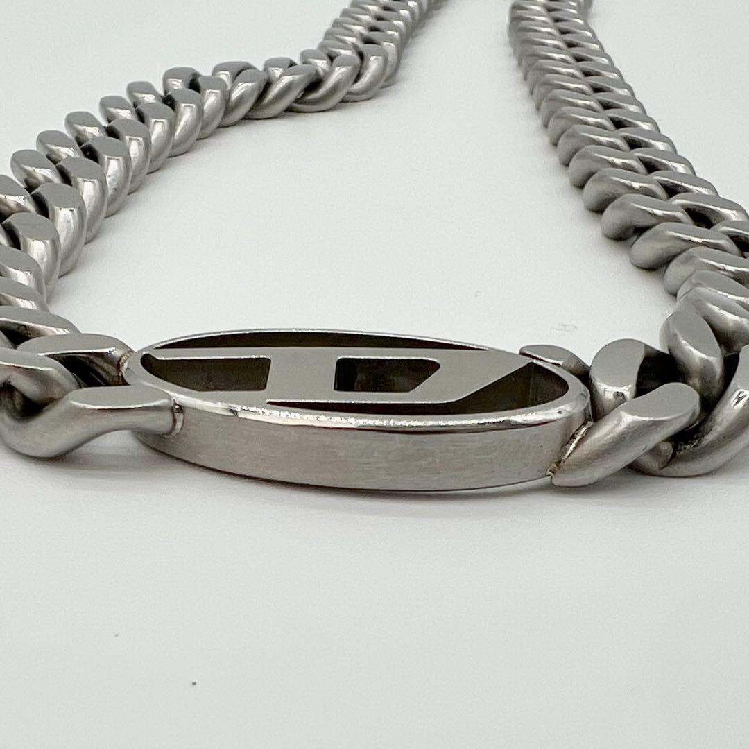 DIESEL チェーンネックレス ステンレス シルバーカラー 50cm 喜平