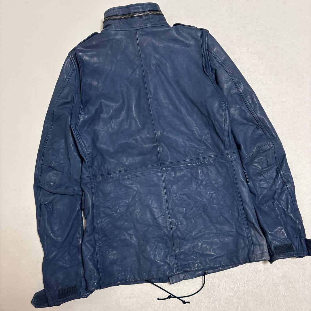 AZ by junhashimoto M-65レザージャケット ブルー