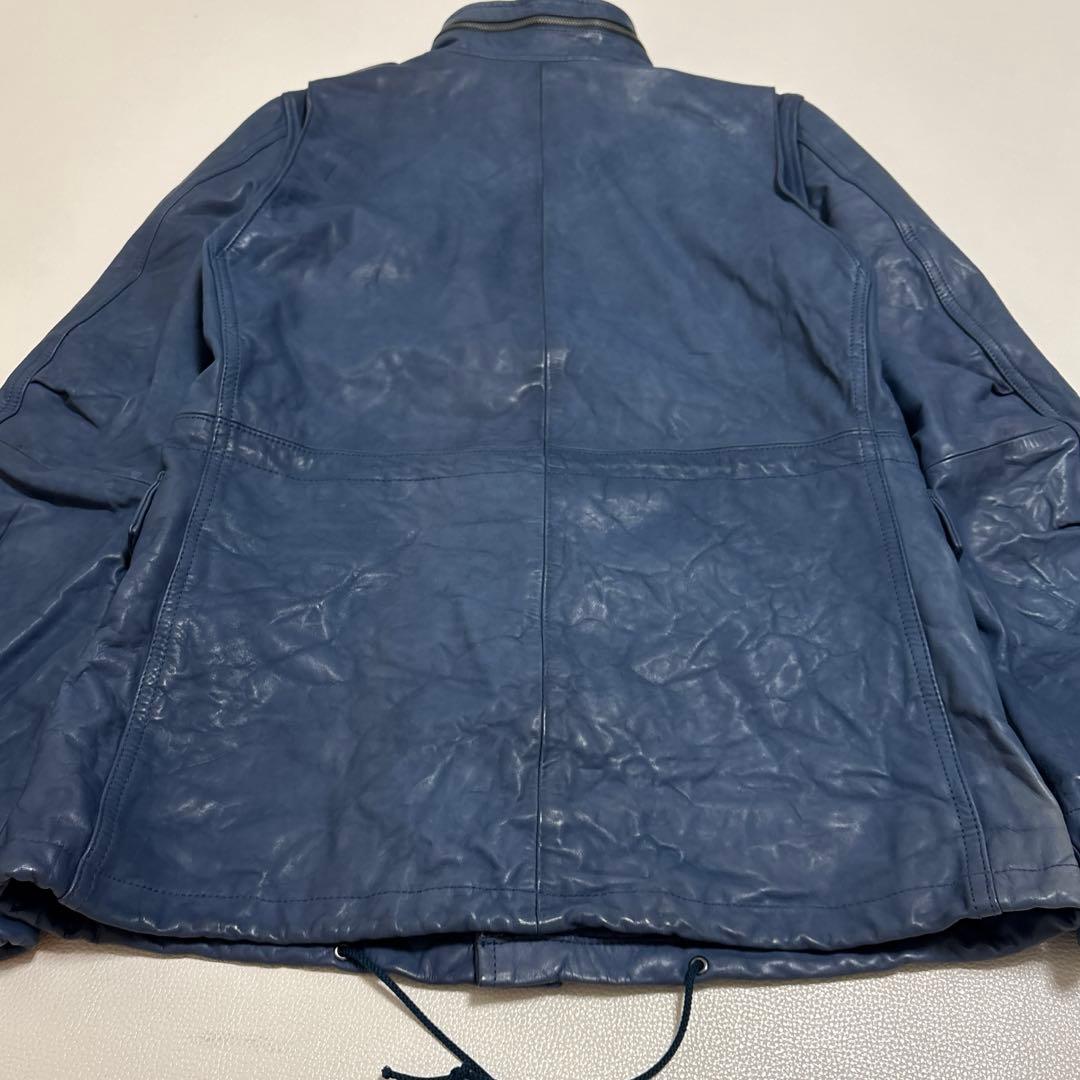 AZ by junhashimoto M-65レザージャケット ブルー