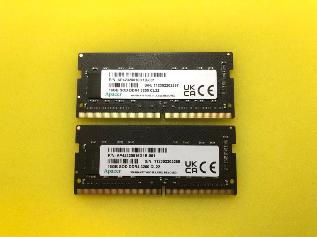 【動作品】Apacer DDR4-3200 32GB(16GB2枚)