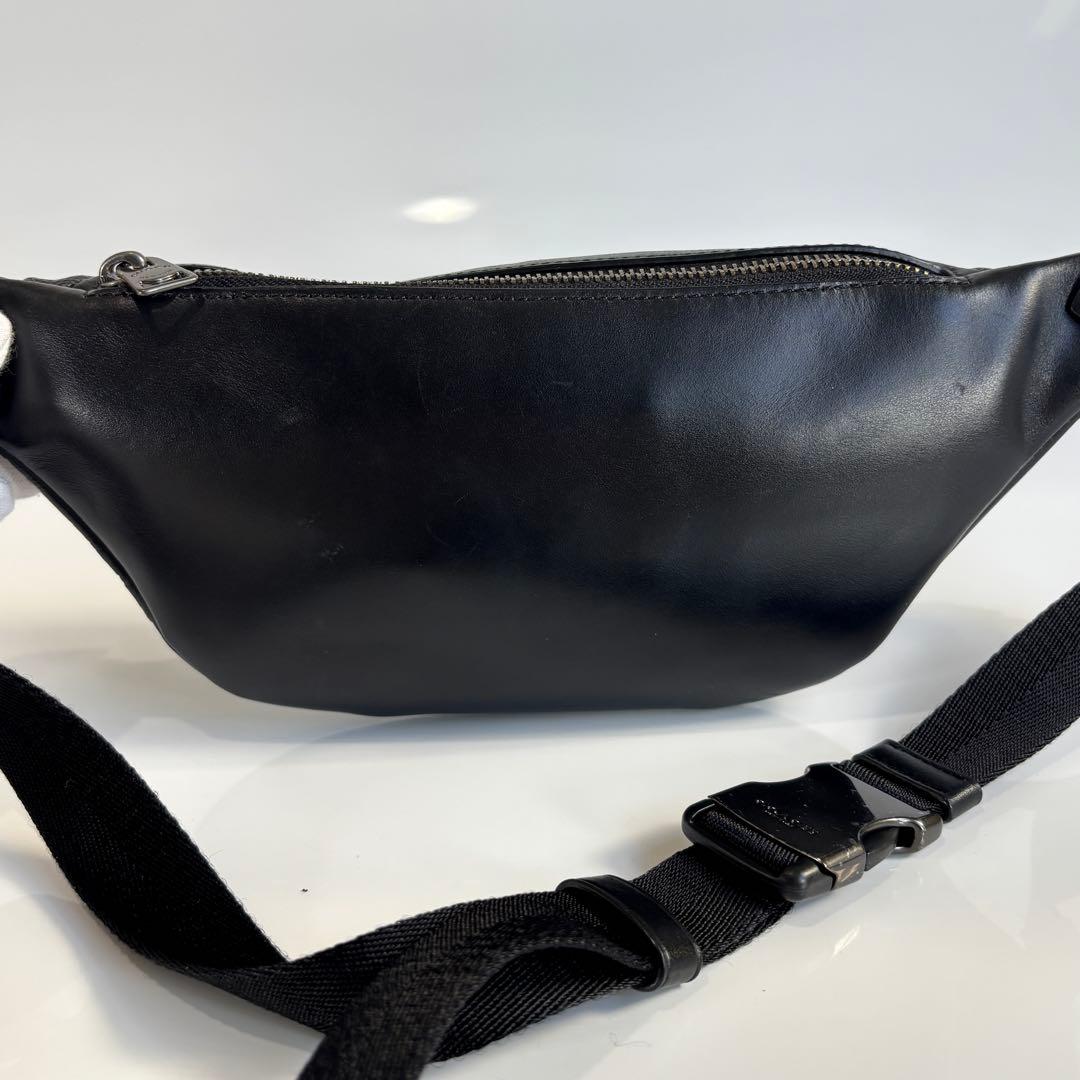美品 COACH コーチ シグネチャー レザー ボディバッグ ウエストバッグ