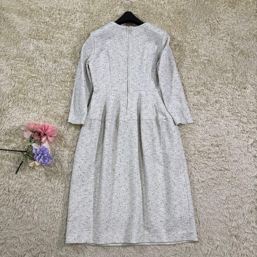 アナイ2024s ツイードジャージーコクーン 膝丈ワンピース　36
