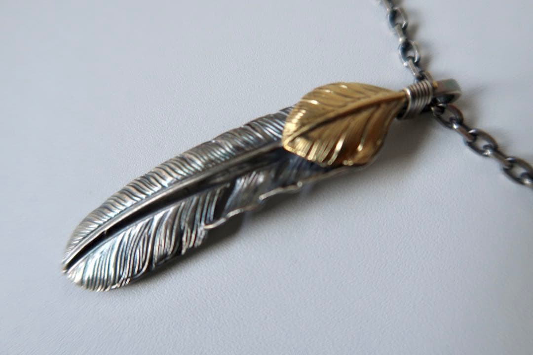 インディアンジュエリー フェザー4枚&イーグルフックネックレス