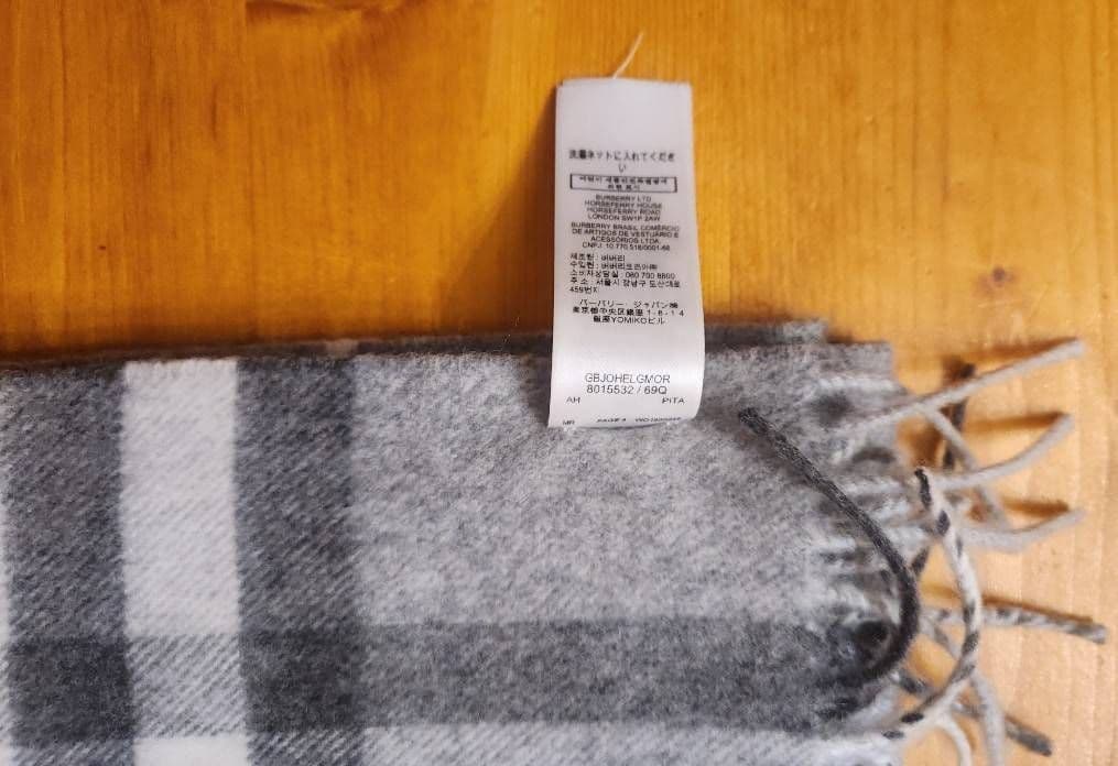 バーバリーロンドン カシミア100% マフラー チェック BURBERRY