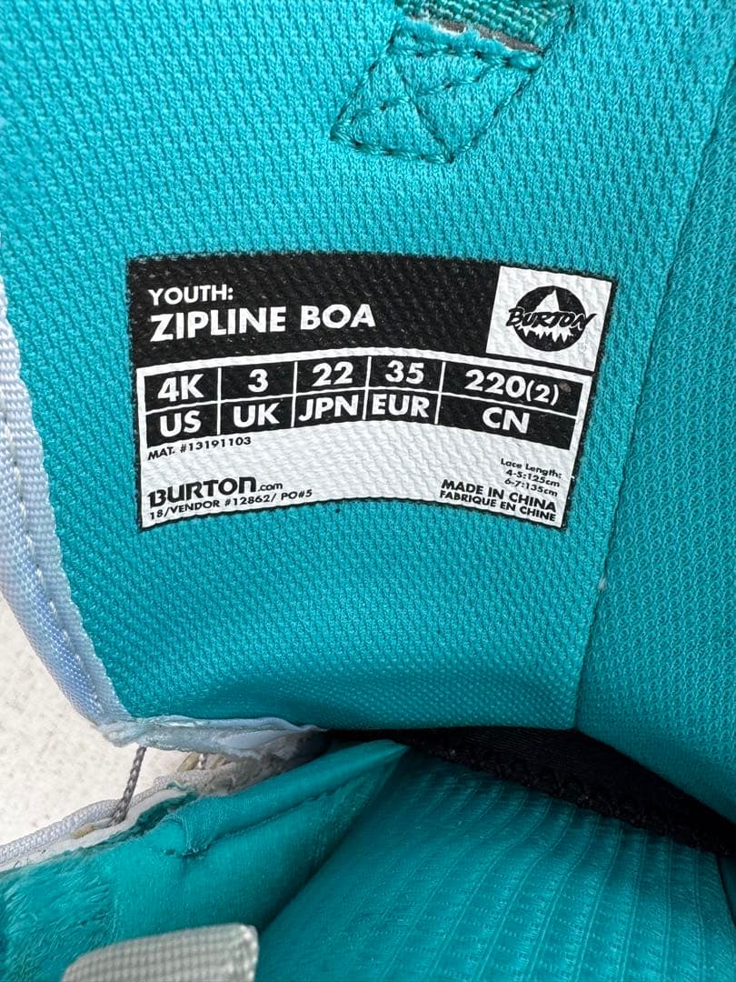 Burton Zipline Boa 子ども用スノーボードブーツ 22cm