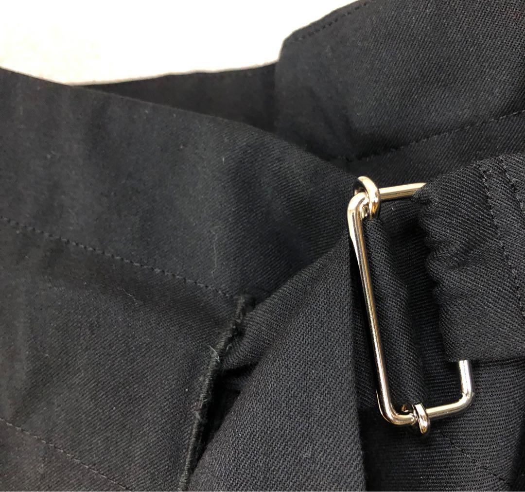 LIMI feu リミフゥ ベルテッド変形ワイドパンツ 黒 ブラック