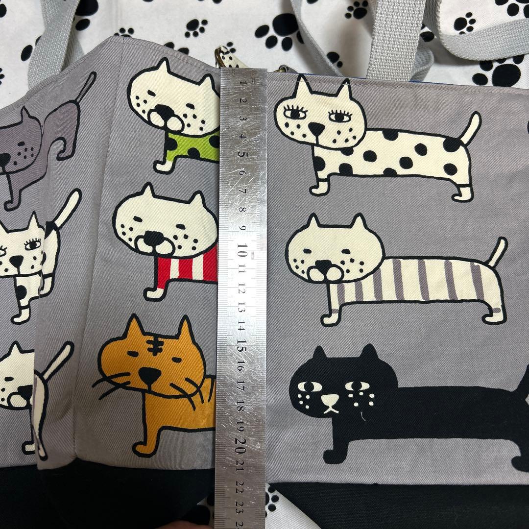 スクエアトートバッグ2点、デカネコちゃん