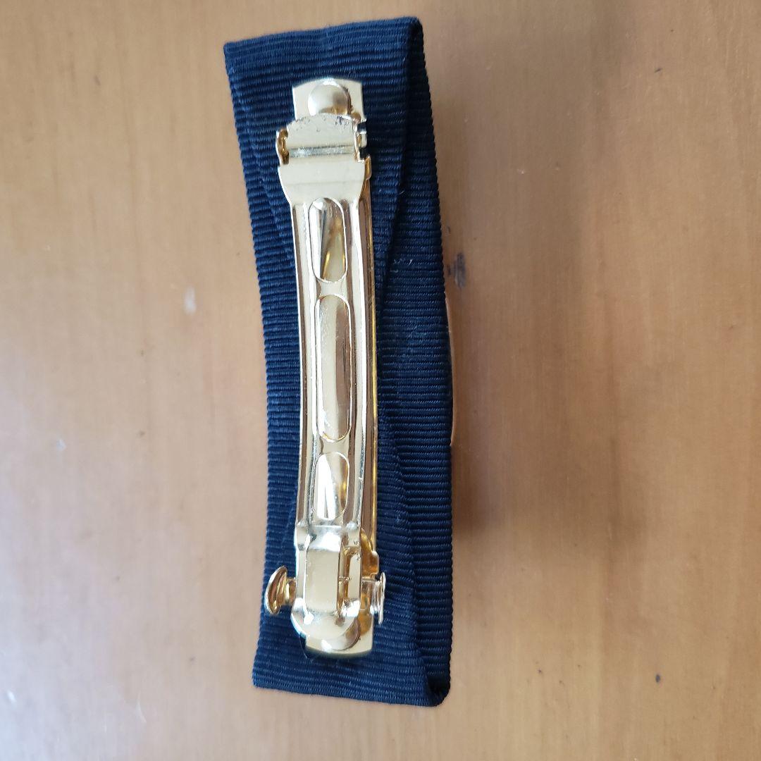 【美品】フェラガモ　ブラック×ゴールド　バレッタ　リボン　ヘアアクセサリー