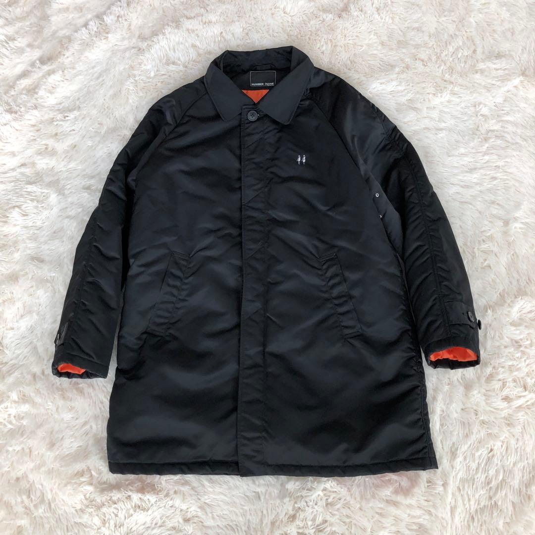 ナンバーナイン中綿ナイロンジャケットナイロンコートブラックNumbernine