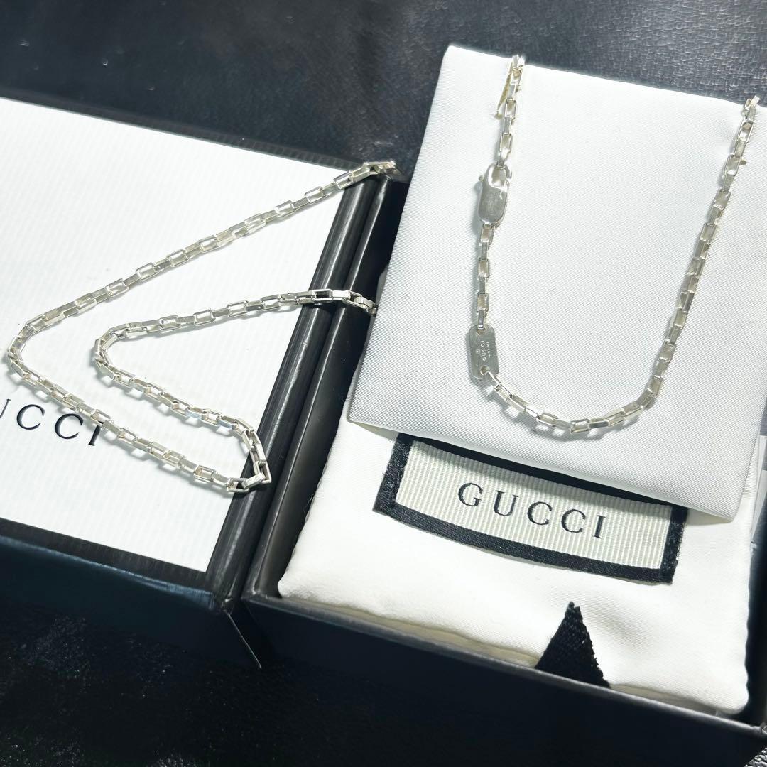 GUCCI グッチ　チェーン　ネックレス　50cm シルバー　美品