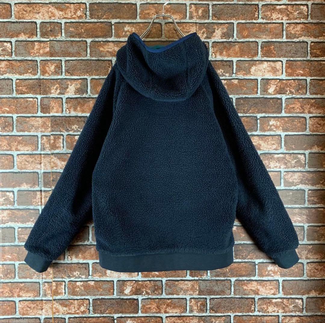 【即完売】エクストララージ　リバーシブル　ワンポイント　ボアフリース　ブルゾン