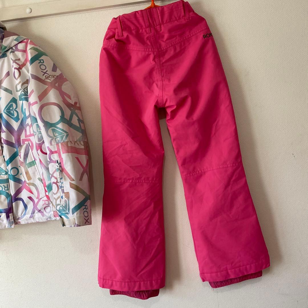ROXY 子供用 キッズ140スノーボードウェアピンクスキー10M セットアップ