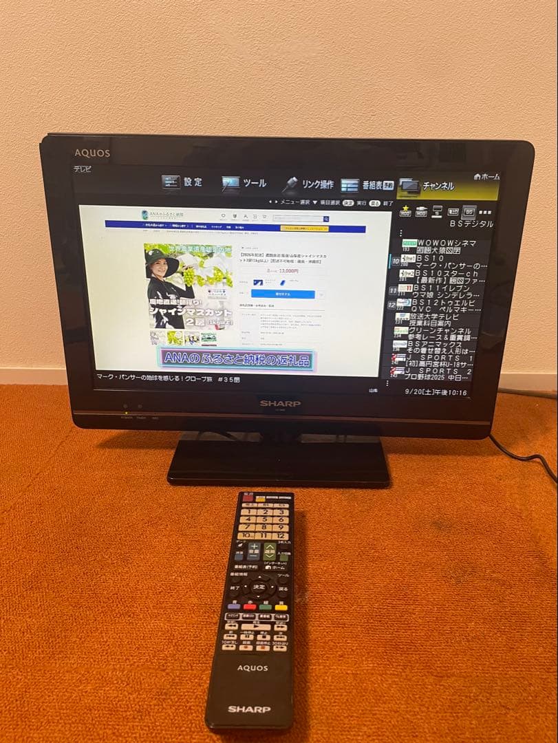 晴天　プロフ必須  SHARP 液晶テレビ 19V型 LC-19K5