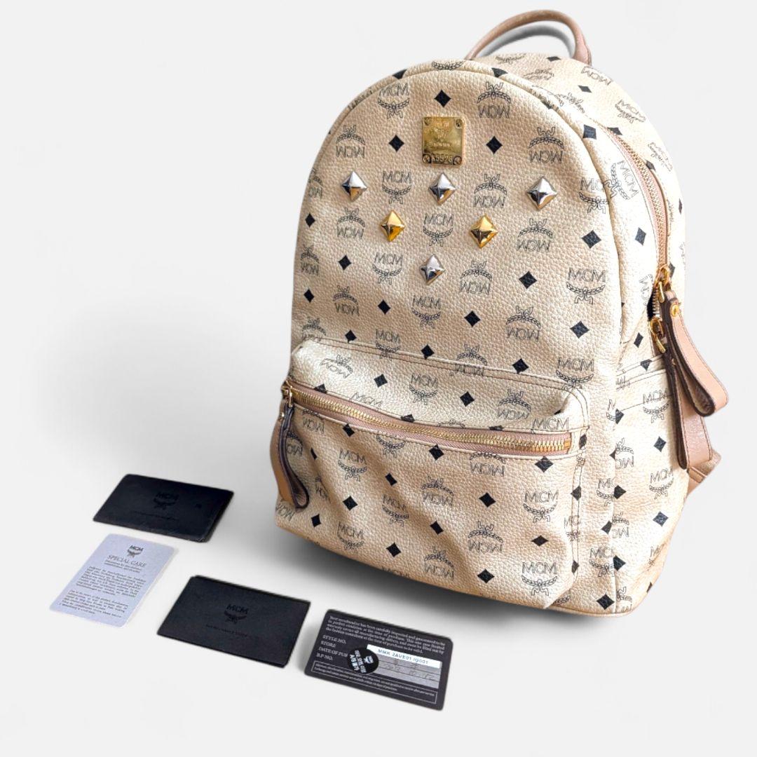 MCM ヴィセトス バックパック リュックサック スタッズ ベージュ