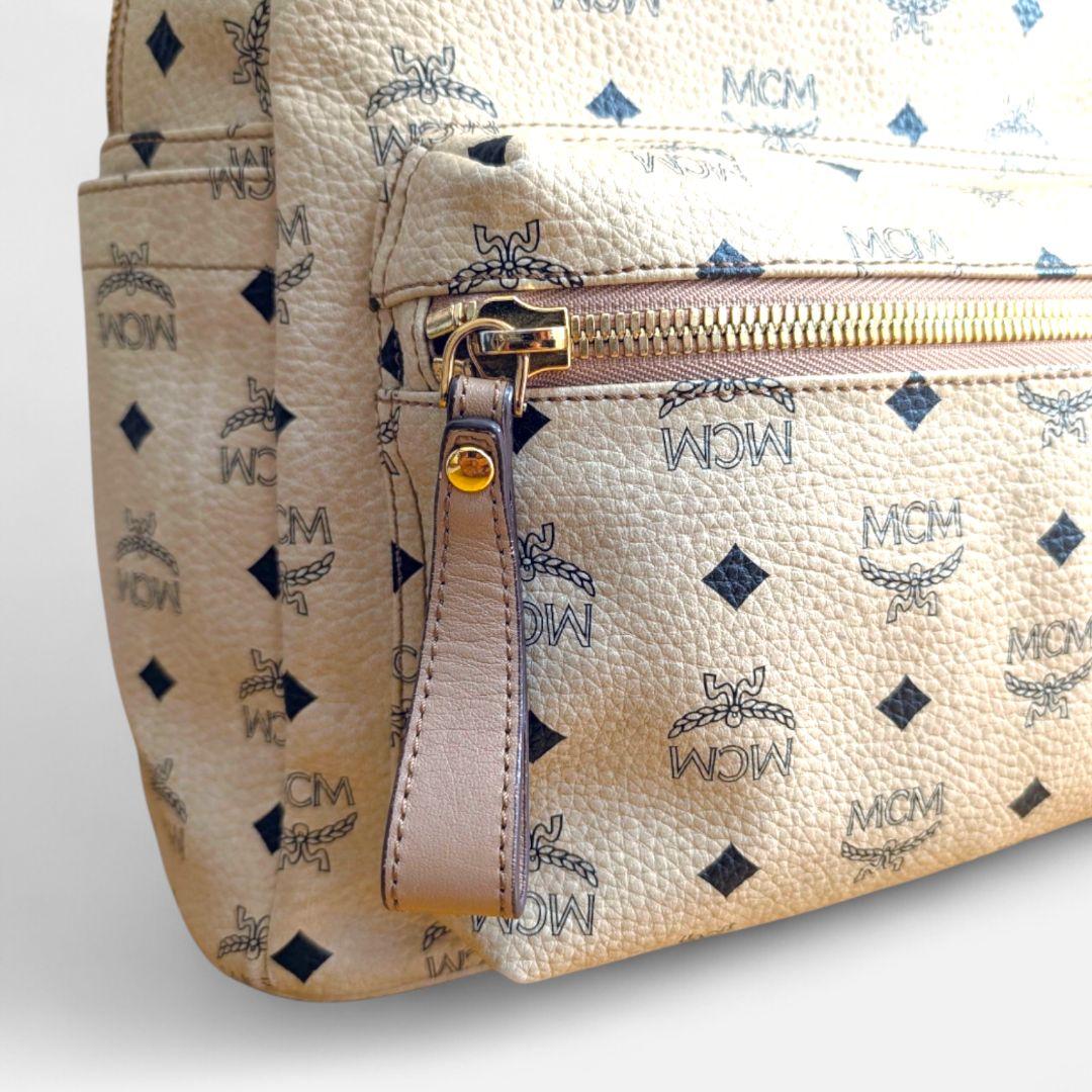 MCM ヴィセトス バックパック リュックサック スタッズ ベージュ