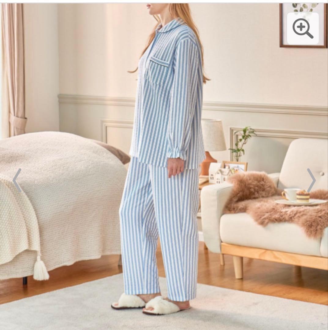 ナルエー ソフティスノーガウン＆ 中綿入り・コットン混 接結ストライプパジャマ