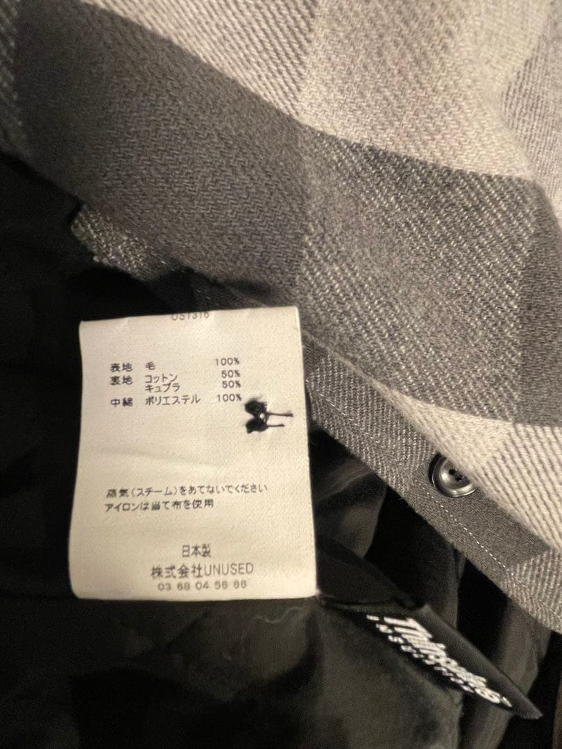 美品UNUSED アンユーズド ブロックチェック ジャケット CPO サイズ3