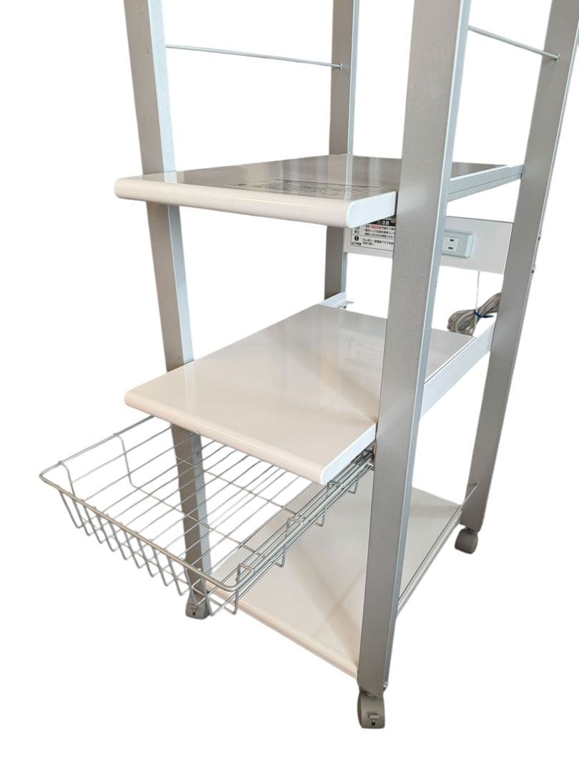 美品　エムケー精工　フローリエ　キッチンラック スライド4段　ORL-202SW