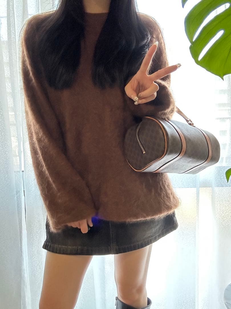 【超美品】セリーヌ　CELINE　　マカダム　ミニボストンバッグ　パピヨン型