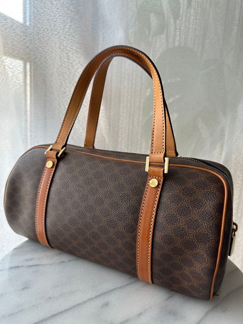 【超美品】セリーヌ　CELINE　　マカダム　ミニボストンバッグ　パピヨン型