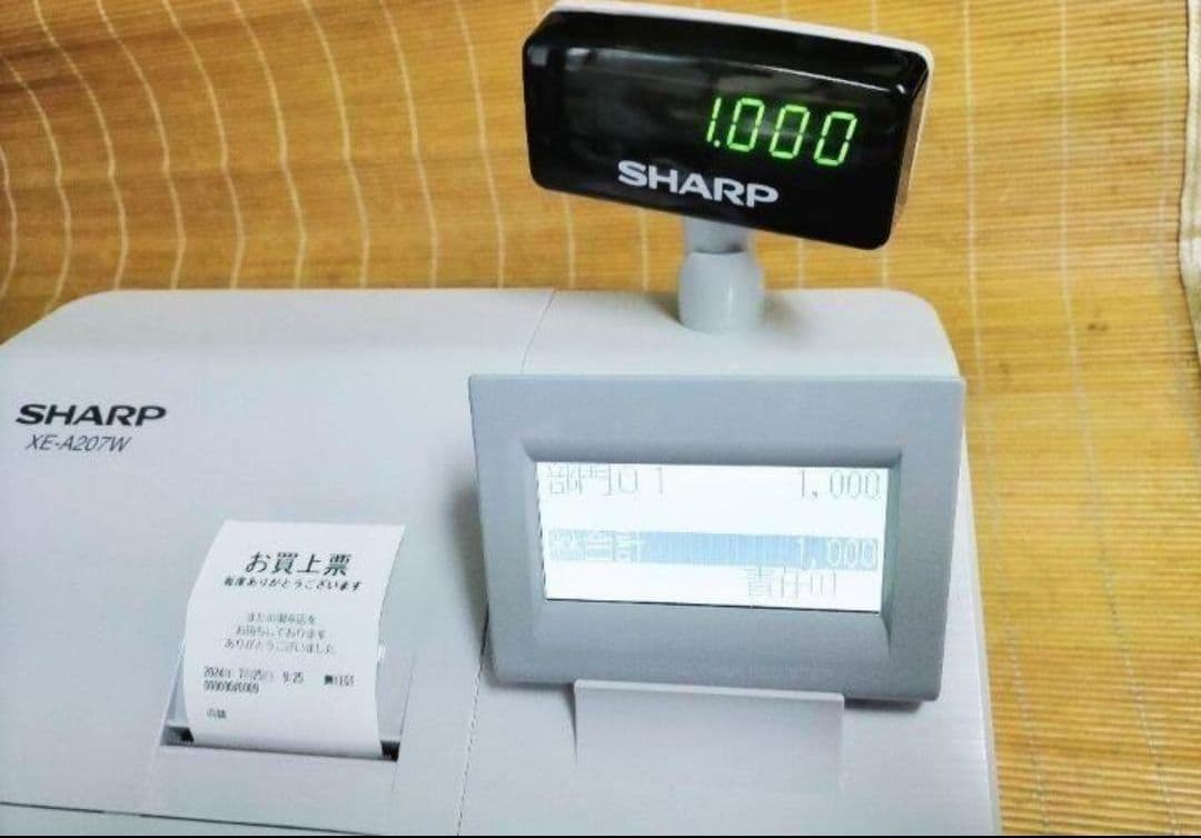 シャープレジスター　XE-A207w-wPC連携売上管理設定無料　555222