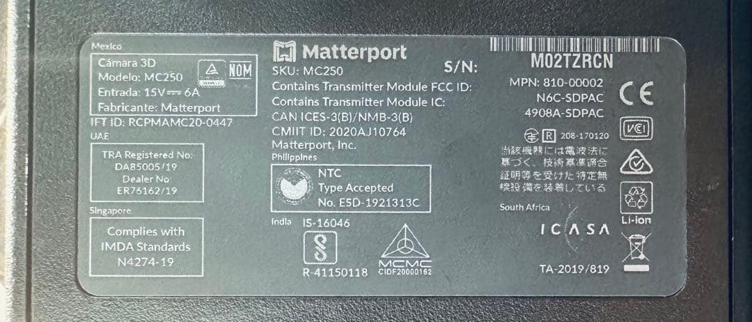 【フルセット】Matterport Pro2 カメラ マーターポート 三脚