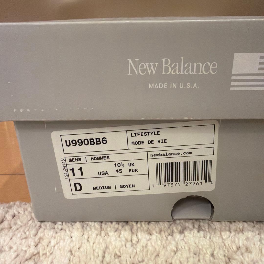 靴 New Balance 990V6 Triple Black 29cm