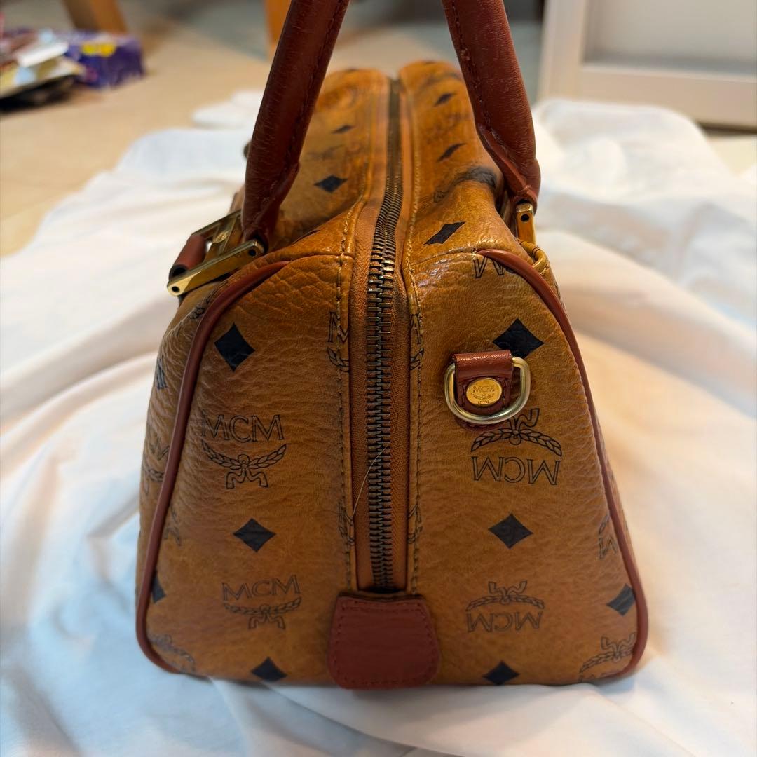 MCM ボストンバッグ ブラウンレザー 最安値！