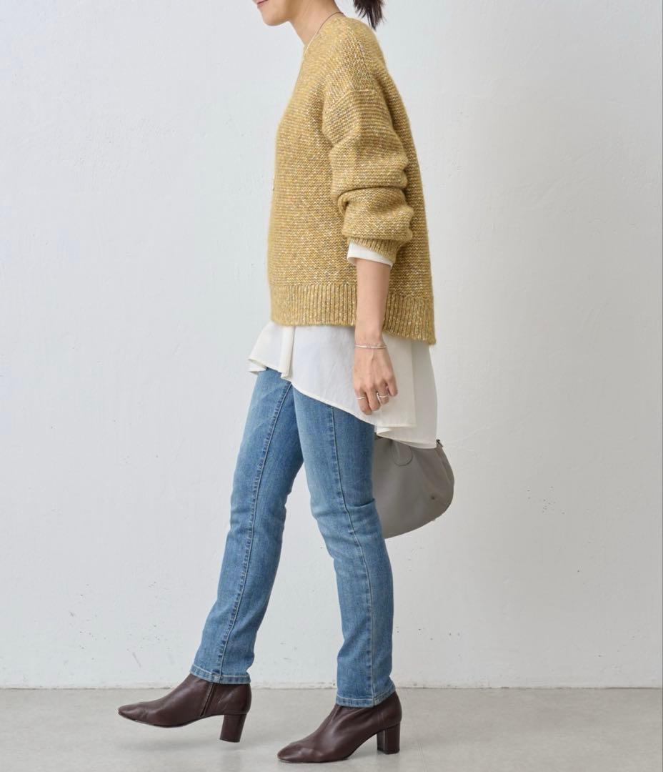 ビアズリー 後ろドレープTブラウス アイボリー