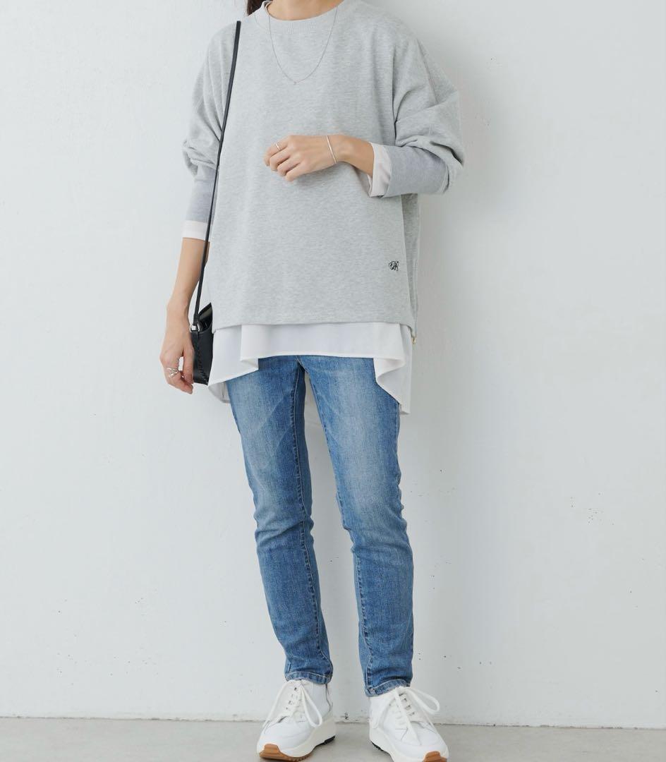 ビアズリー 後ろドレープTブラウス アイボリー