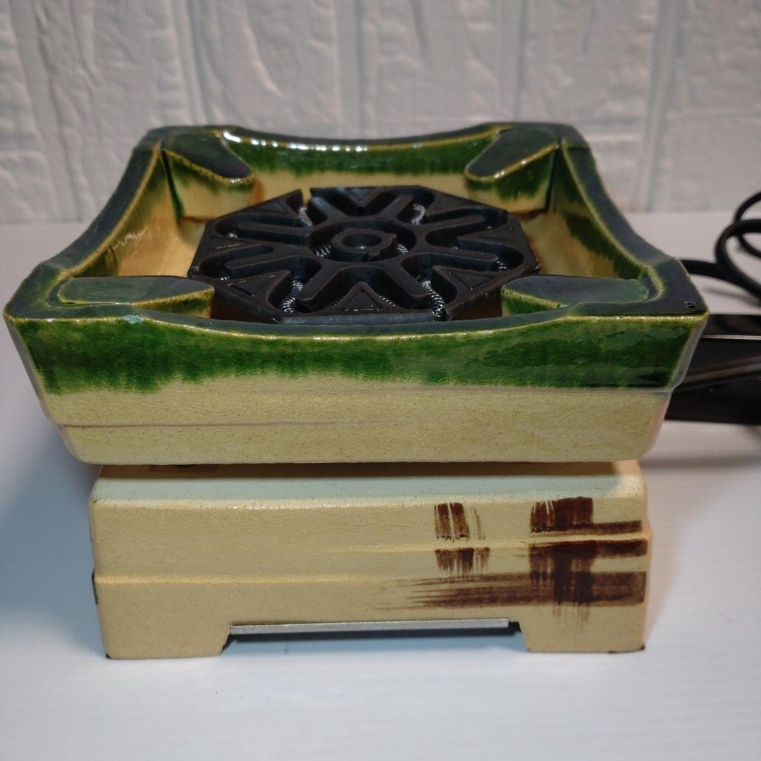 野々田商店　陶器 織部焼卓上電気火鉢 / ミニコンロ