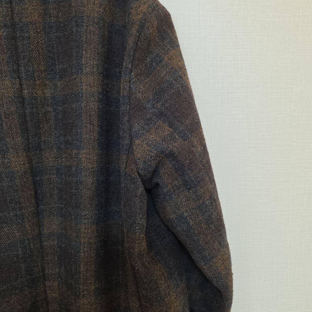 【美品】TROVE トローヴ ショールカラー ガウンコート ウール チェック2